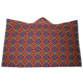 Hooded Microfiber Blanket - Blue / Orange Pattern