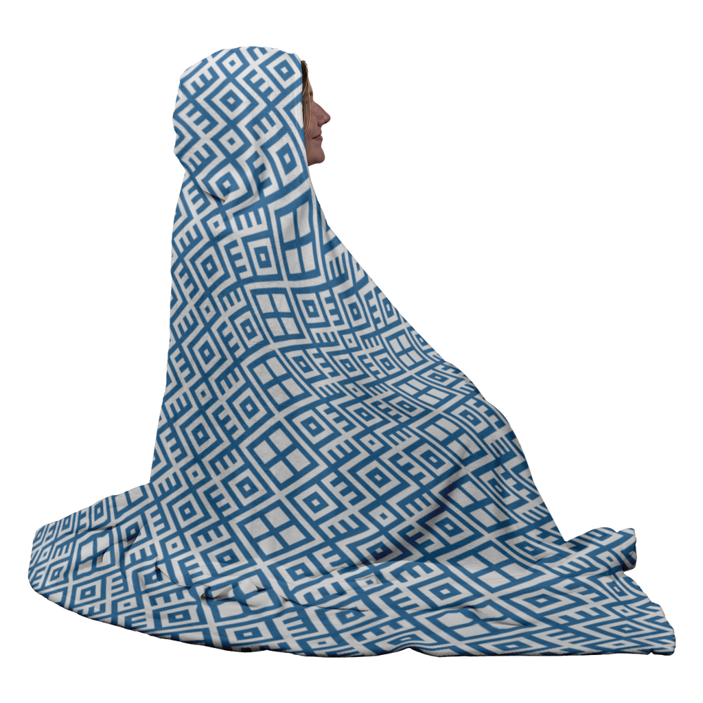 Hooded Microfiber Blanket - Mayan Art