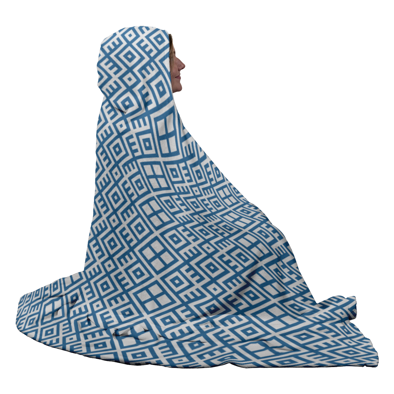 Hooded Microfiber Blanket - Mayan Art