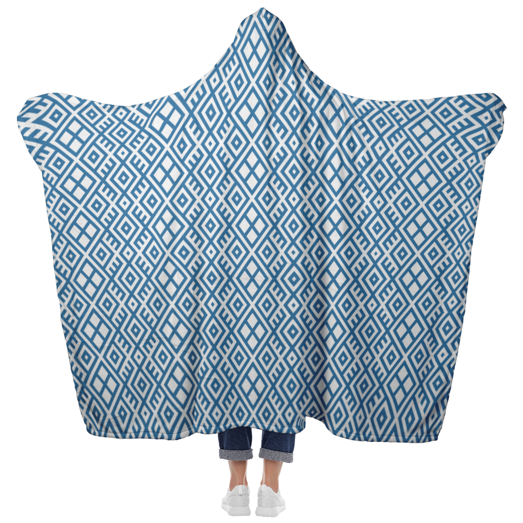 Hooded Microfiber Blanket - Mayan Art