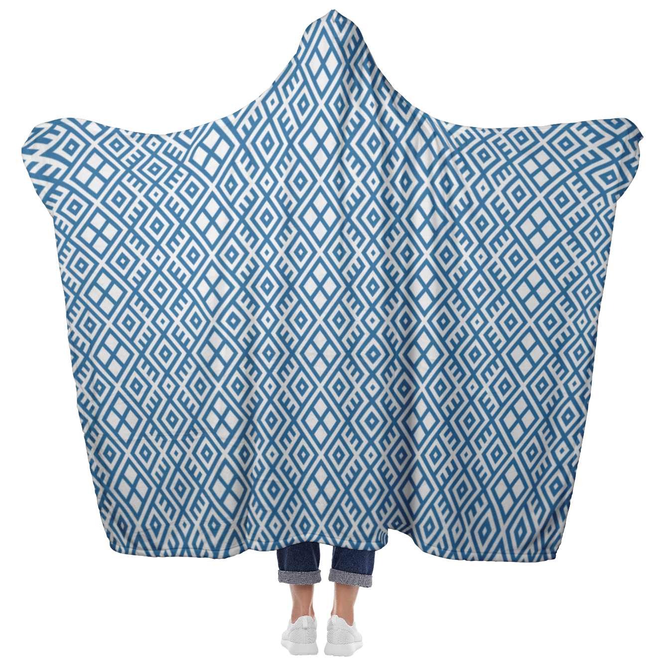 Hooded Microfiber Blanket - Mayan Art